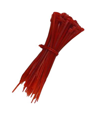 PELB0148 CABLE TIE, NYLON 6.6, 100MM, RED, PK100 PRO ELEC