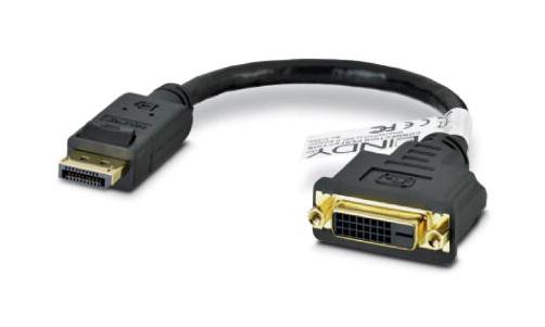 DP TO DVI ADPTR ADAPTOR, DISPLAYPORT PLUG TO DVI-D RCPT PHOENIX CONTACT