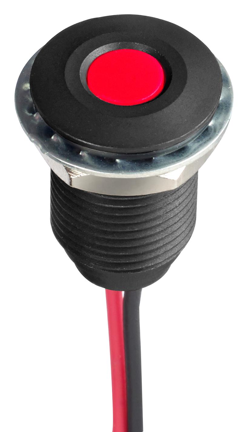 Q10F5ANXXR12E LED PANEL INDICATOR, RED, 10MM, 12VDC APEM