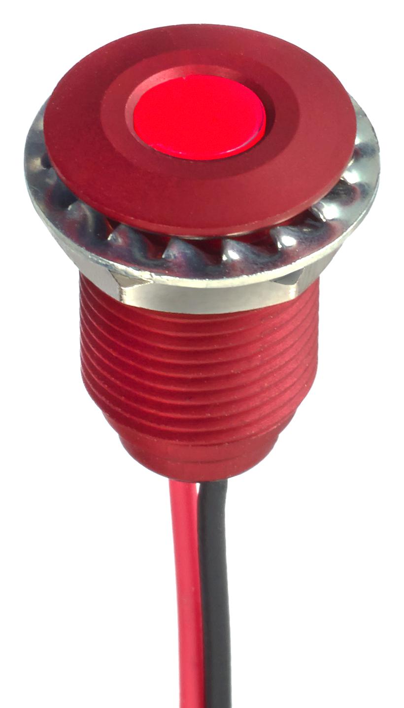 Q10F5ARXXR12E LED PANEL INDICATOR, RED, 10MM, 12VDC APEM