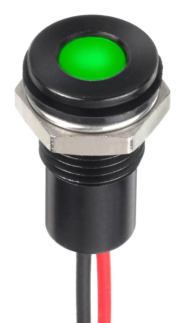 Q6F5BXXHG02E LED PANEL INDICATOR, GREEN, 6MM, 3.2V APEM