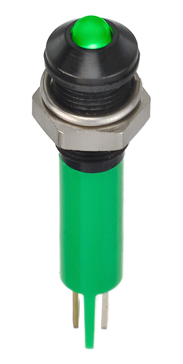 Q6P1BXXHG24E LED PANEL INDICATOR, GREEN, 6MM, 24VDC APEM