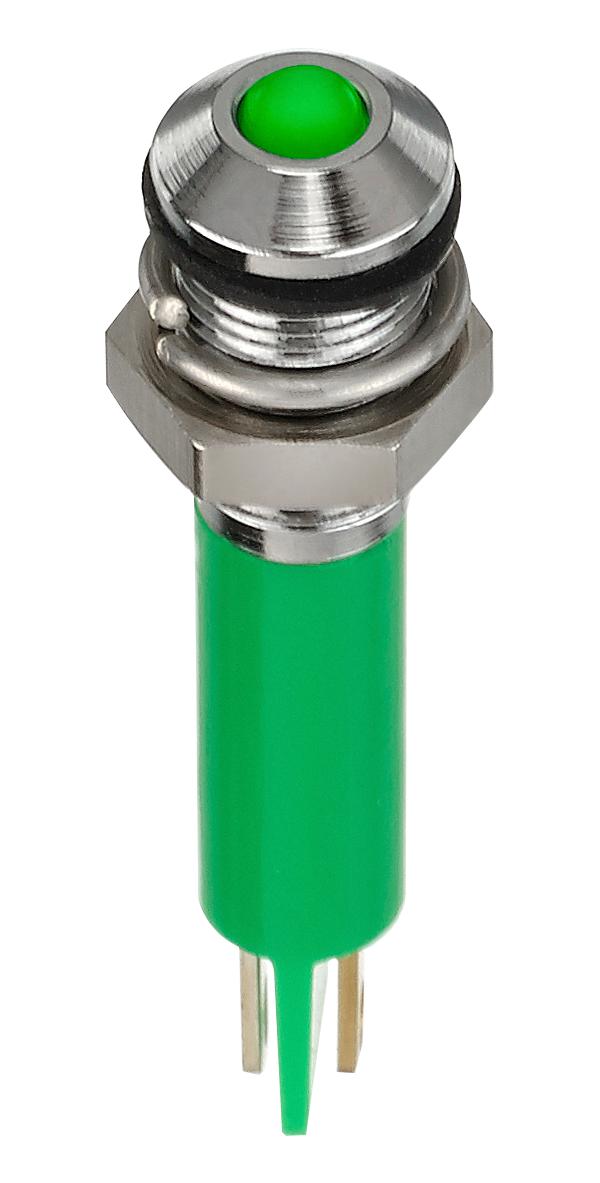 Q6P1CXXHG24E LED PANEL INDICATOR, GREEN, 6MM, 24VDC APEM
