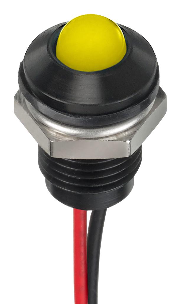 Q6P5BXXHY12E LED PANEL INDICATOR, YELLOW, 6MM, 12VDC APEM