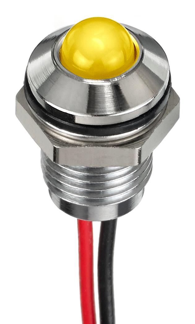 Q6P5CXXHY24E LED PANEL INDICATOR, YELLOW, 6MM, 24VDC APEM