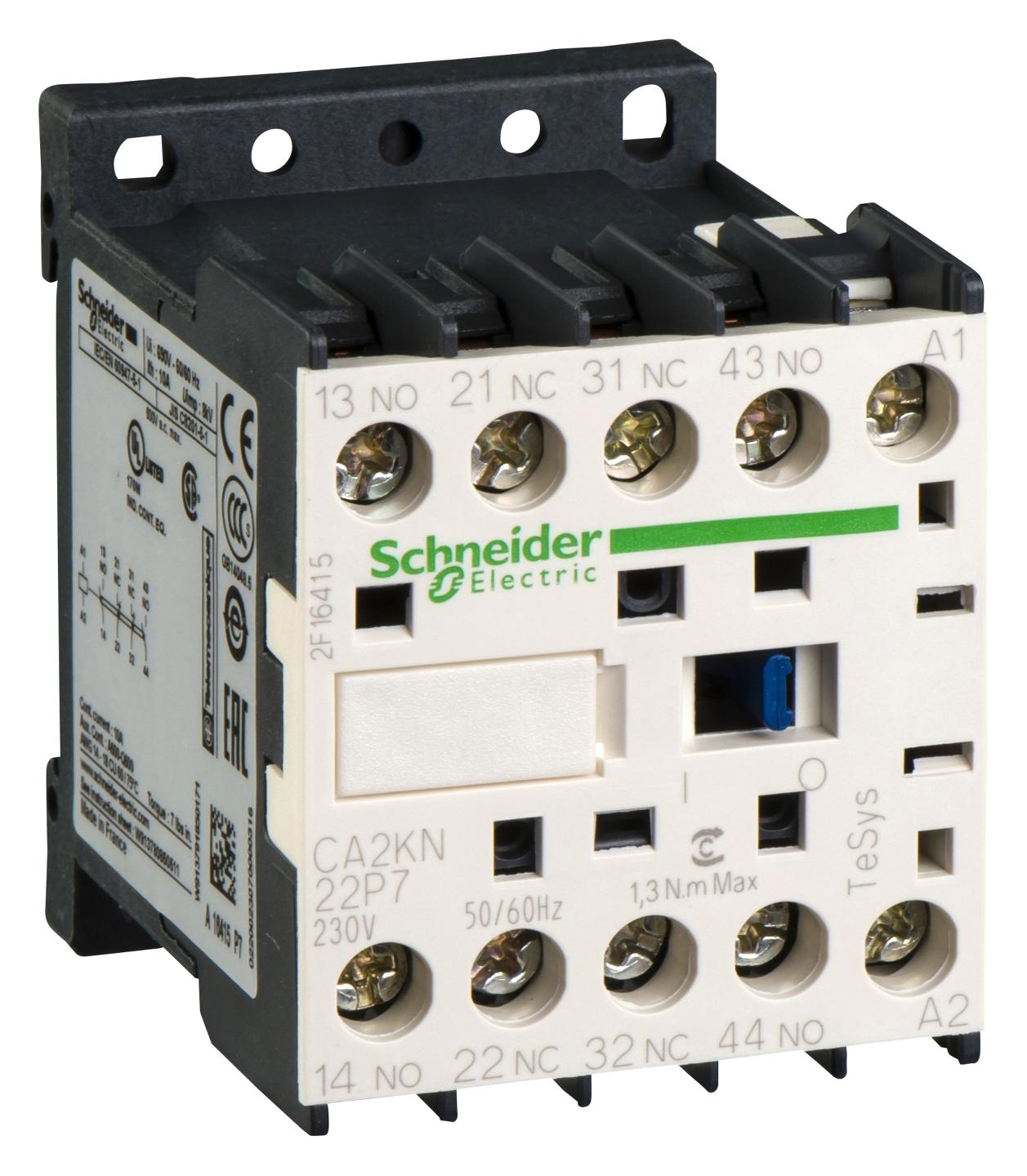 CA2KN22P7 CONTACTOR, DPST-NO/NC, 230VAC, DIN RAIL SCHNEIDER ELECTRIC