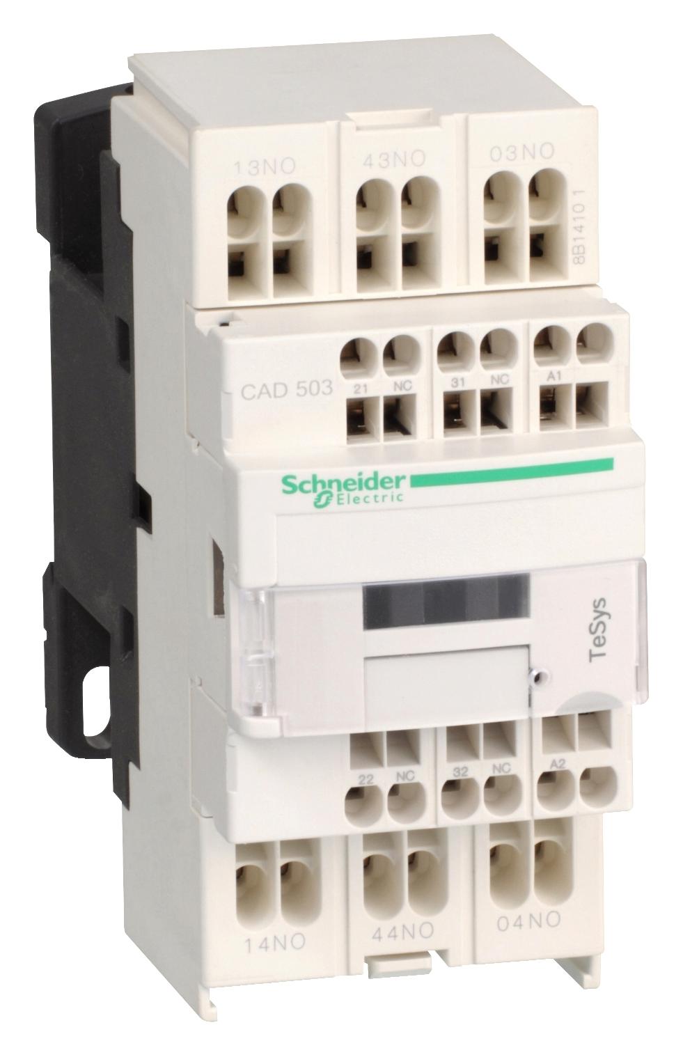 CAD503BD CONTACTOR, 5PST-NO, 24V, DIN RAIL/PANEL SCHNEIDER ELECTRIC