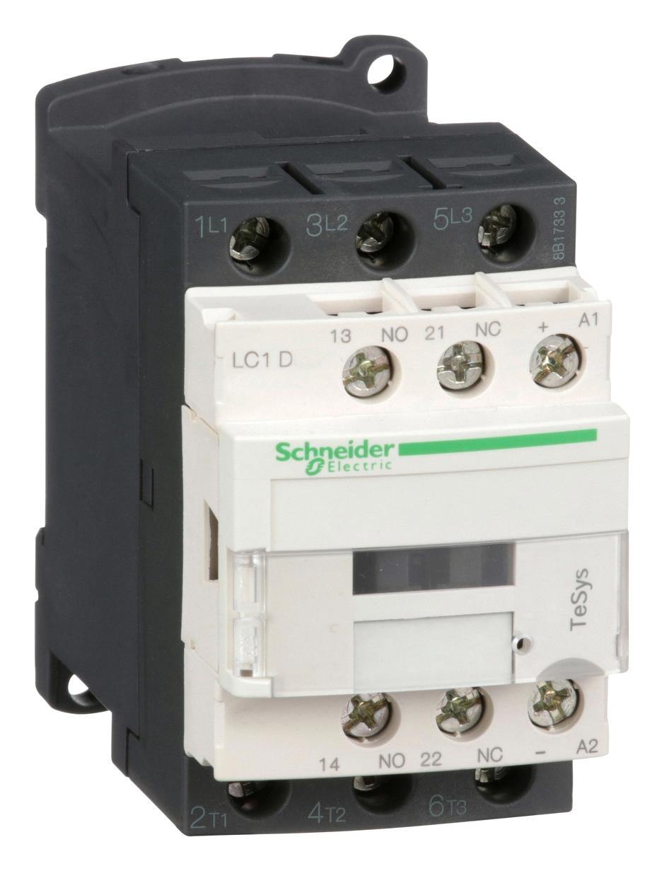 LC1D09JD CONTACTOR, 3PST-NO, 12V, DIN RAIL/PANEL SCHNEIDER ELECTRIC