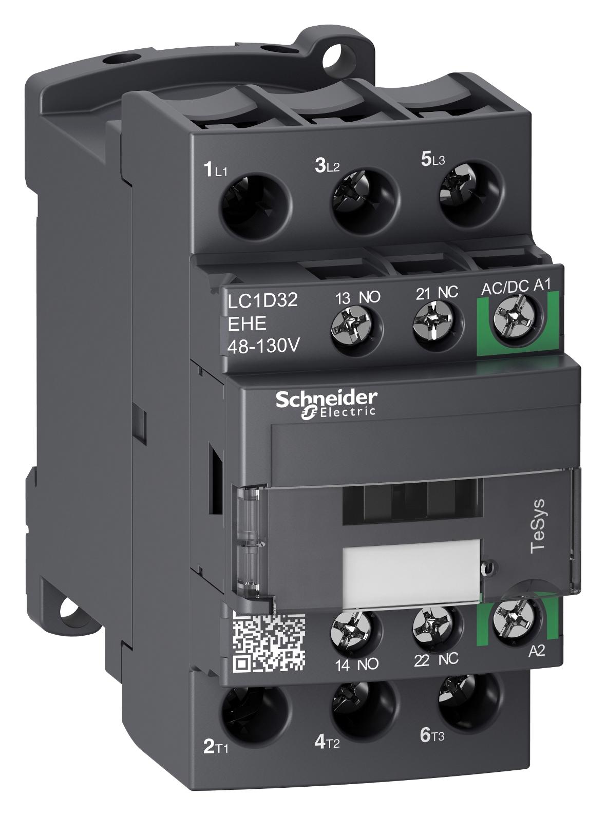 LC1D32EHE CONTACTOR, 3PST-NO, 130V, DIN RAIL/PANEL SCHNEIDER ELECTRIC