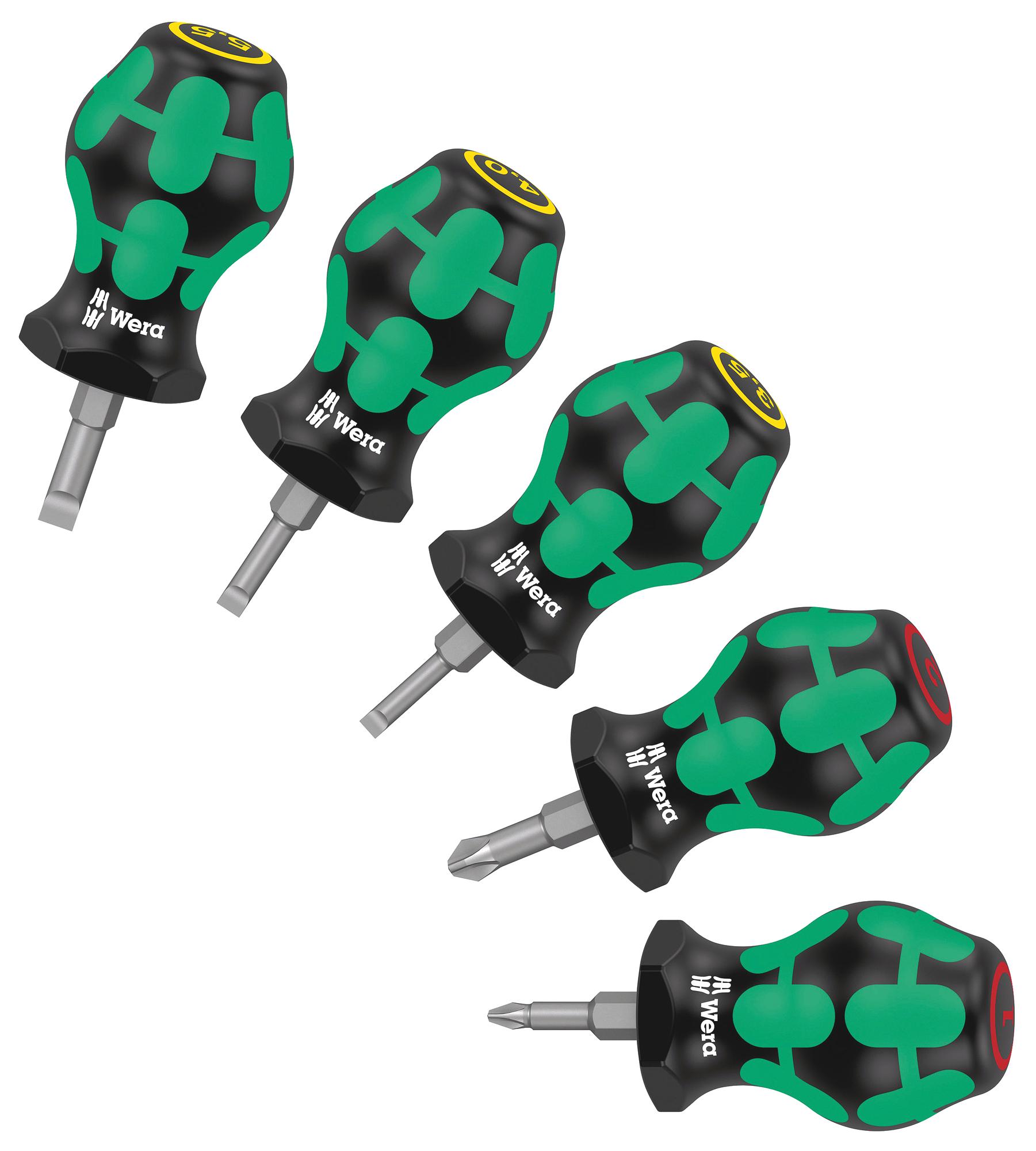 STUBBY SET 1 STUBBY SCREWDRIVER SET, 5PC WERA