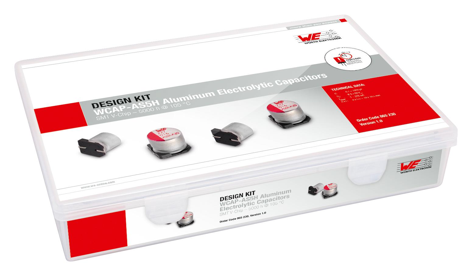 865230 ALUMINUM ELECTROLYTIC CAP DESIGN KIT WURTH ELEKTRONIK