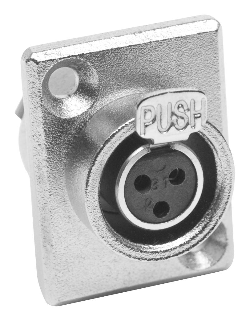 AG3FCRV XLR CONN, RCPT, 3POS, PANEL AMPHENOL