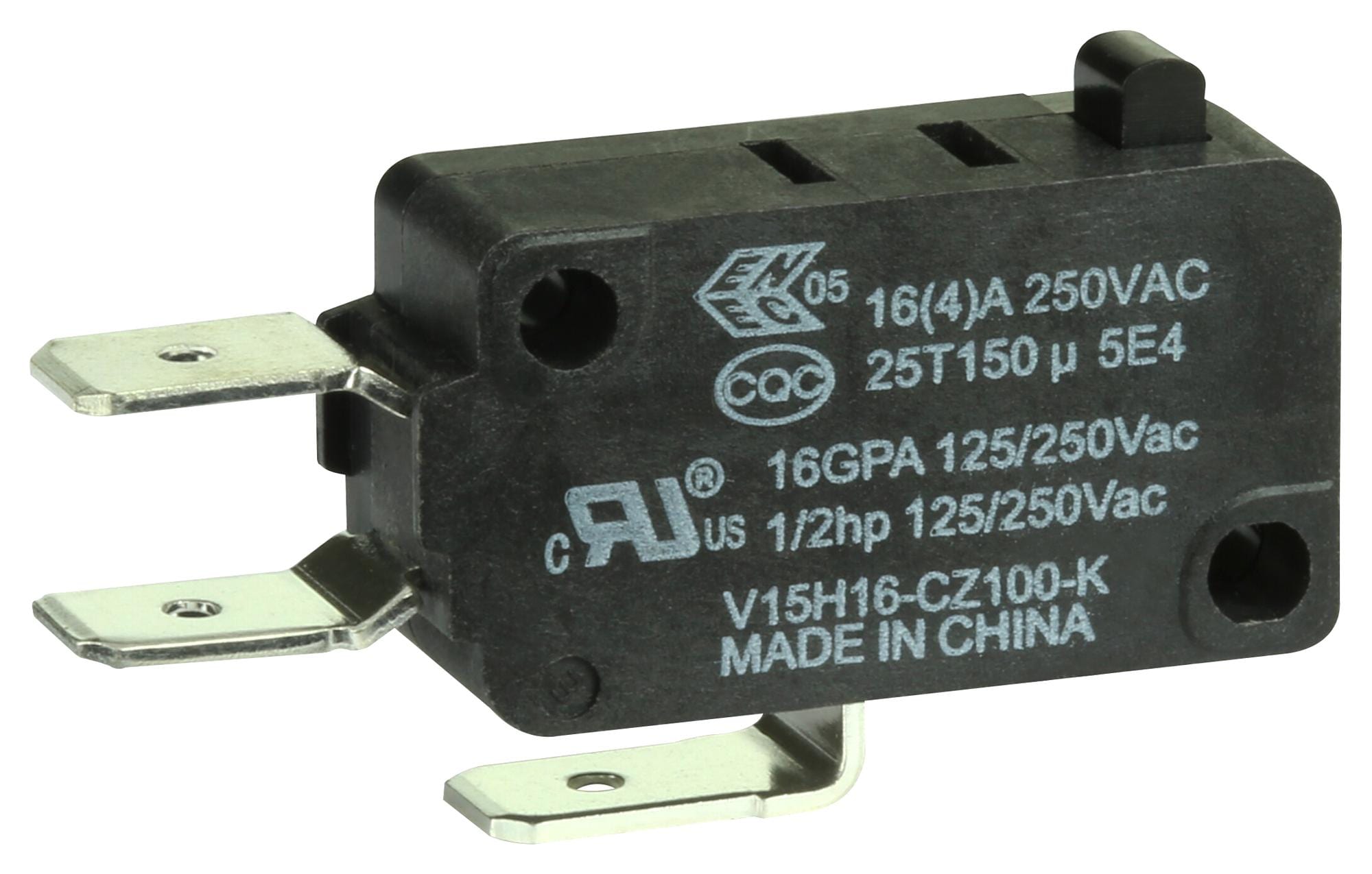 V15H16-CZ100-K MICROSWITCH, SPDT, PLUNGER, 16A, 250VAC HONEYWELL