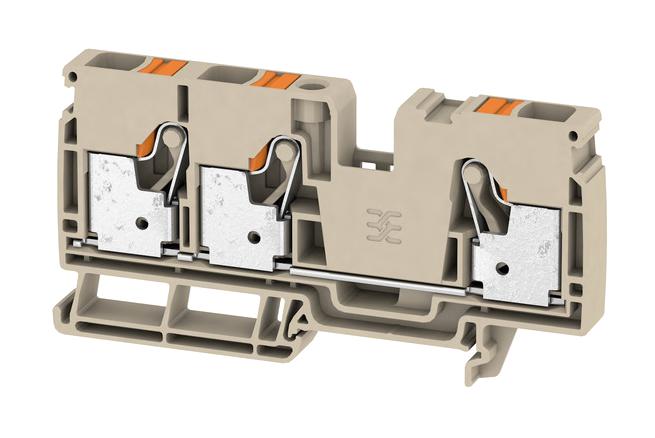 2490520000 TERMINAL BLOCK, DIN RAIL, 3POS, 6AWG WEIDMULLER