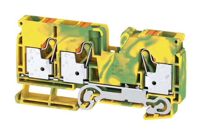 2490590000 PE TERMINAL BLOCK, DIN RAIL, 3POS, 6AWG WEIDMULLER