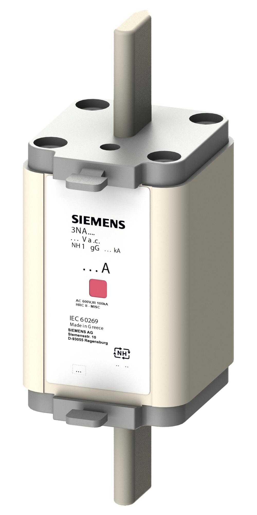 3NA6122-6 HRC FUSE, 63A, 690VAC, 440VDC, BLADE TAG SIEMENS