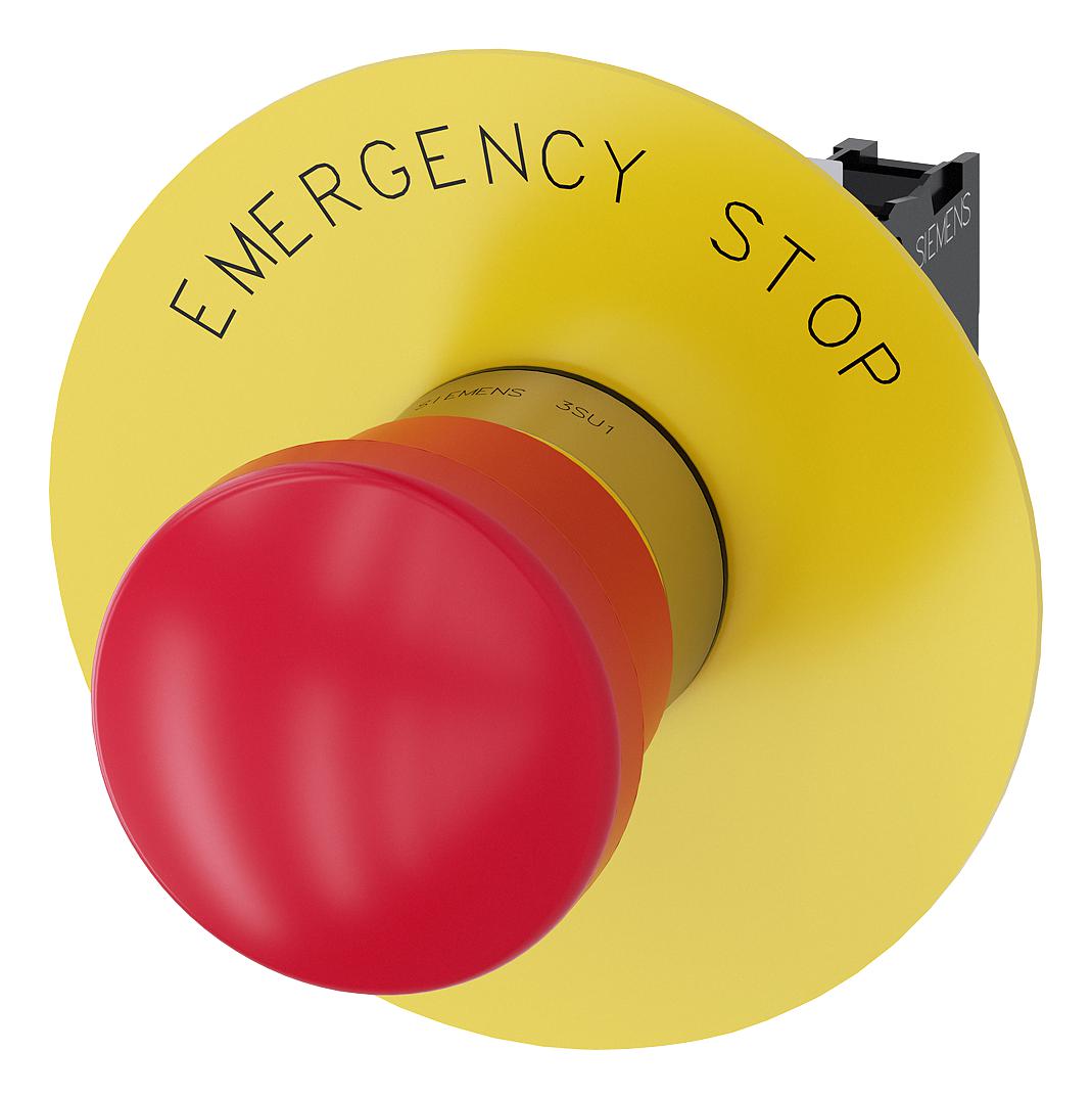 3SU1150-1HA20-1CG0 E-STOP SWITCH, SPST-NC, 10A, 500V SIEMENS