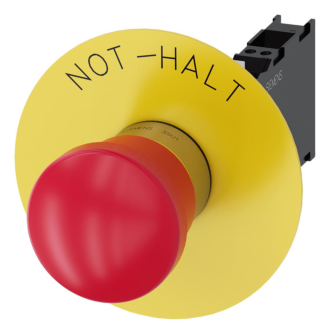 3SU1150-1HA20-3FH0 E-STOP SWITCH, SPST-NC/NO, 10A, 500V SIEMENS