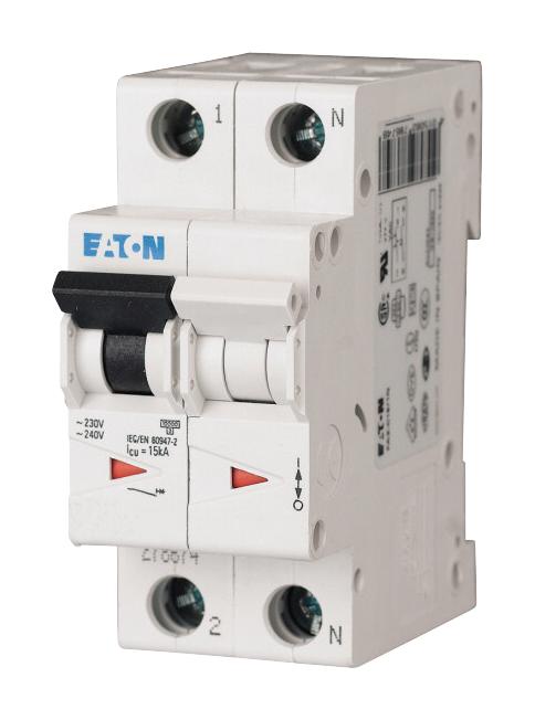 FAZ6-C4/1N MINIATURE CKT BREAKER, 1P+N, 4A, 230VAC EATON MOELLER