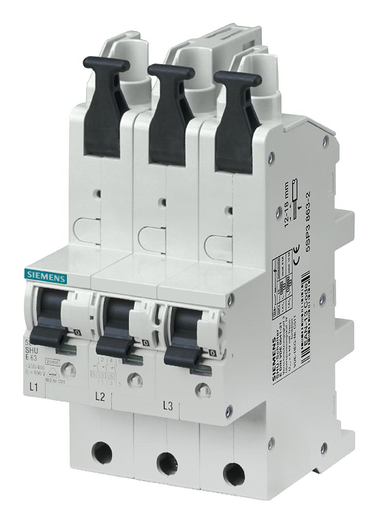 5SP3825-2 MINIATURE CKT BREAKER, 3P, 25A, 400VAC SIEMENS