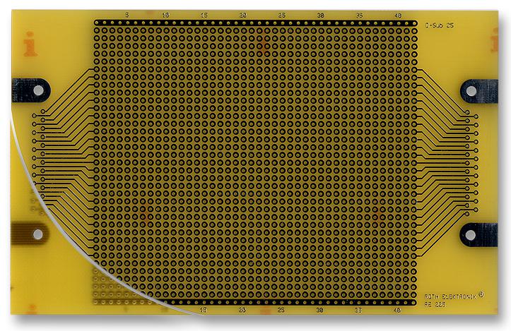 RE225-LF PCB, D SUB, EUROCARD, FR4, 2.54MM ROTH ELEKTRONIK