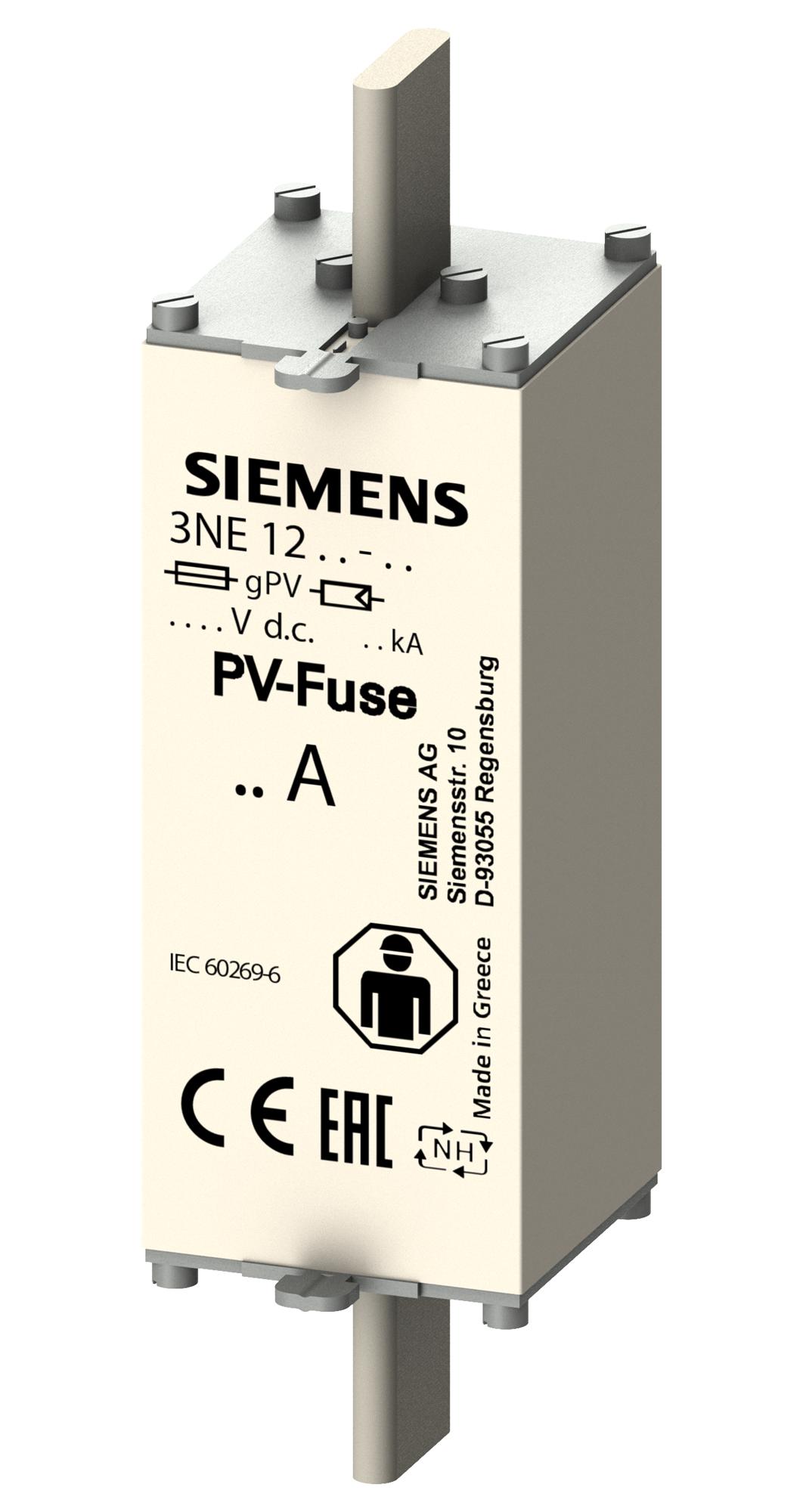 3NE1220-5E HRC FUSE, BLADE TAG, 80A, 1.5KVDC SIEMENS