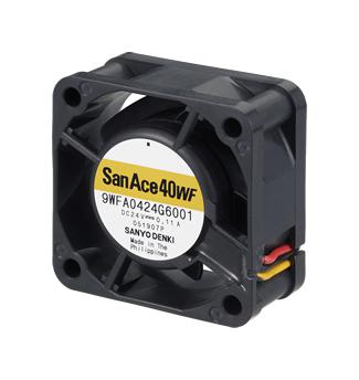 9WFA0424G6001 AXIAL FAN, 40MM, 24VDC, 10.9CFM, 48DBA SANYO DENKI