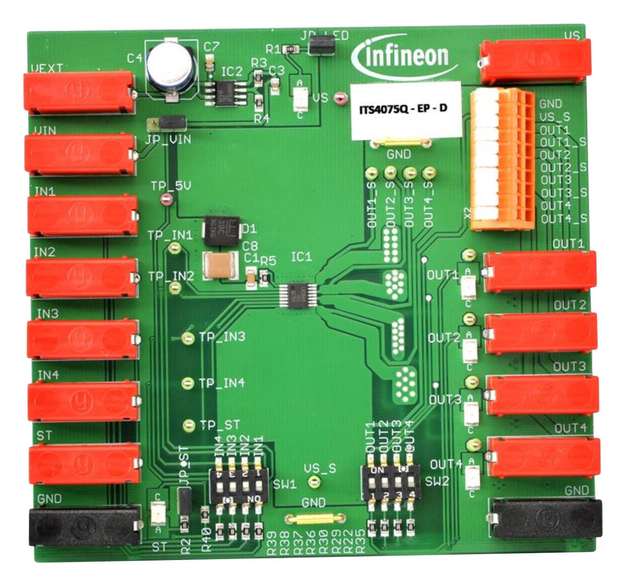 DEMOBOARDITS4075QTOBO1 DEMO BOARD, HIGH SIDE POWER SWITCH INFINEON