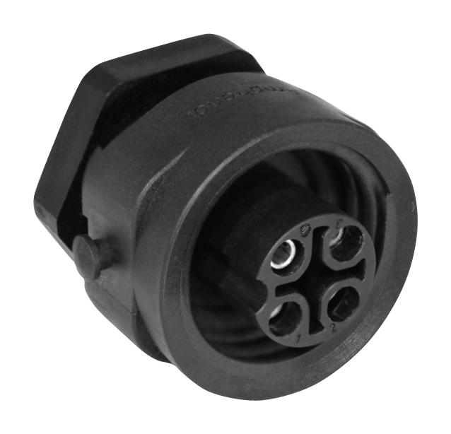 C016 10N003 810 12 CIRCULAR CONN, RCPT, 3+PE POS, JAM NUT AMPHENOL SINE/TUCHEL