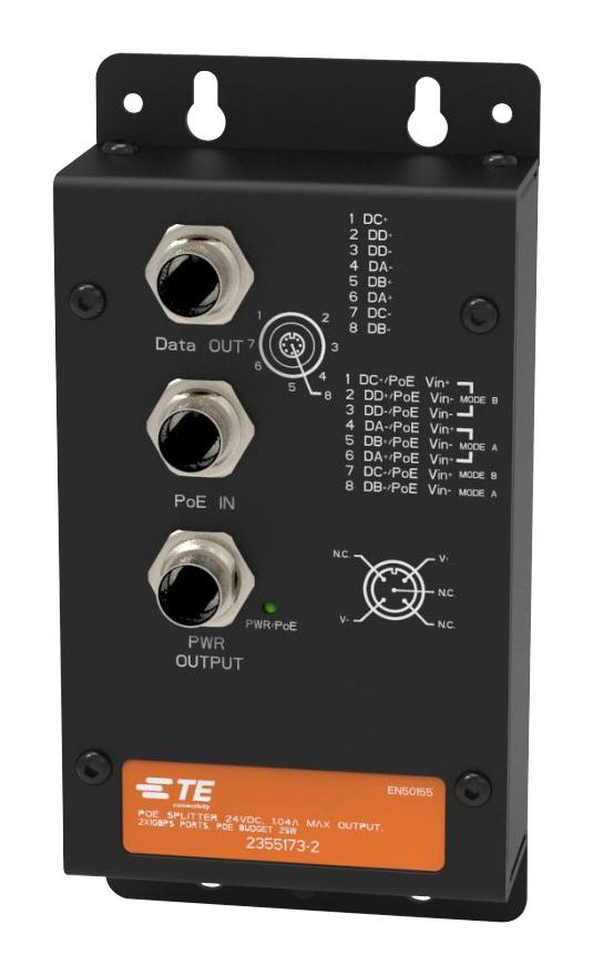 2355173-2 POE SPLITTER, UNMANAGED, 24VDC, WALL TE CONNECTIVITY