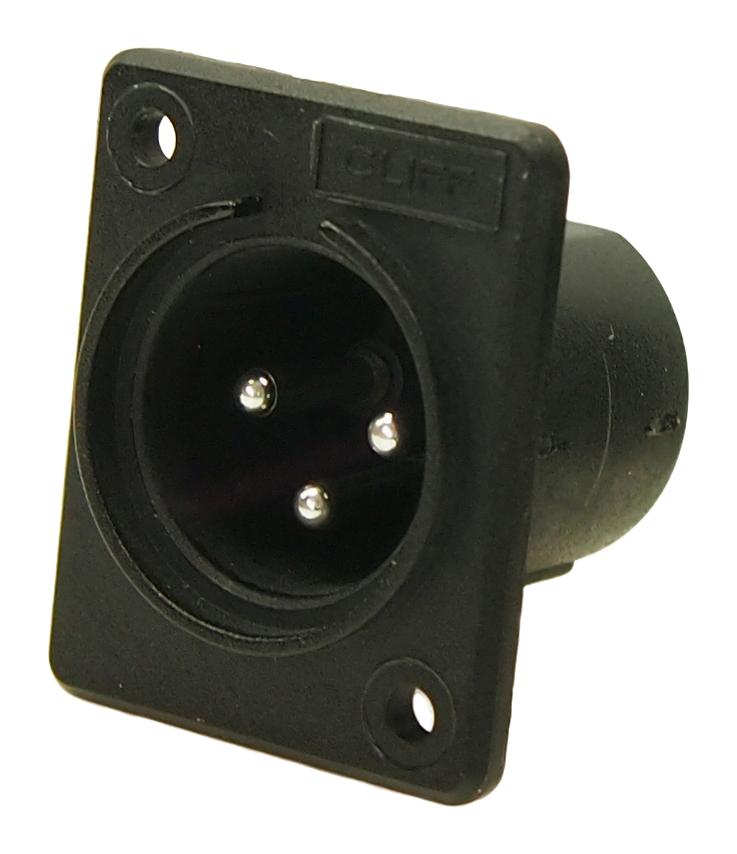 CP30001 XLR CONNECTOR, PLUG, 3POS, CHASSIS CLIFF ELECTRONIC COMPONENTS
