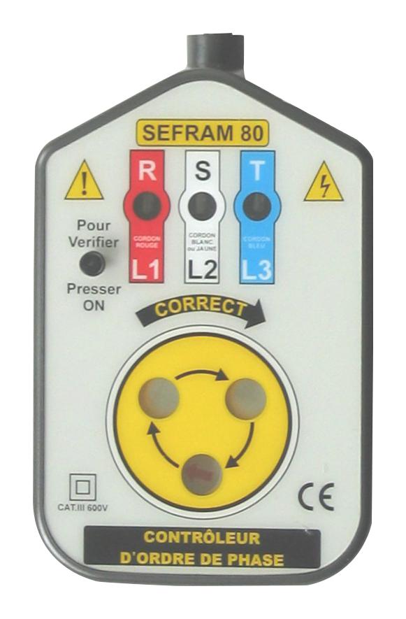 SEFRAM80 PHASE ROTATION TESTER, 200V-600V, 530G SEFRAM