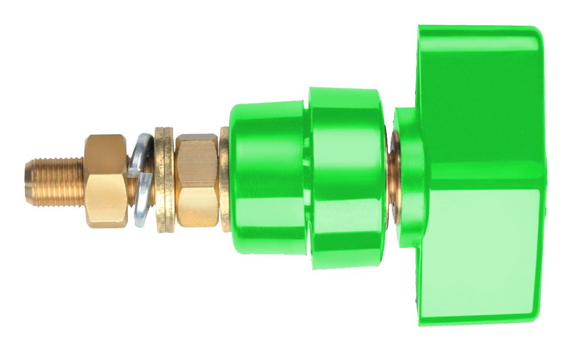 POL 102 L / GN BINDING POST, 100 A, 1 KV, GREEN SCHUTZINGER