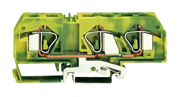 283-674 TERMINAL BLOCK, DIN RAIL, 3POS, 24-6AWG WAGO