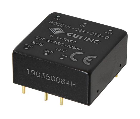 PDQE15-Q48-S24-D DC-DC CONVERTER, 24V, 0.625A CUI