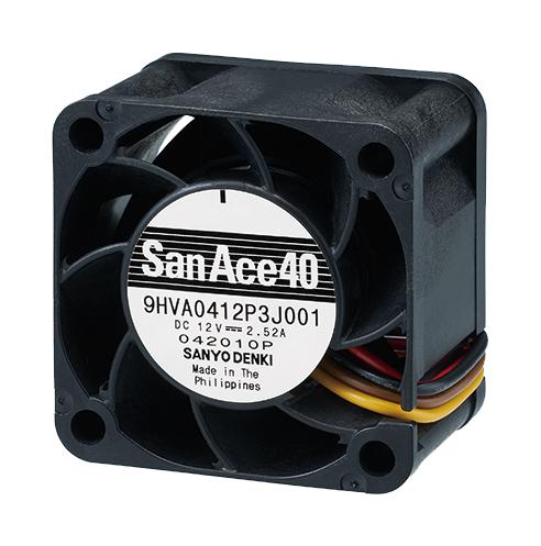 9HVA0412P3J001 AXIAL FAN, 37.1CFM, 71DBA, 31.2W, 12VDC SANYO DENKI