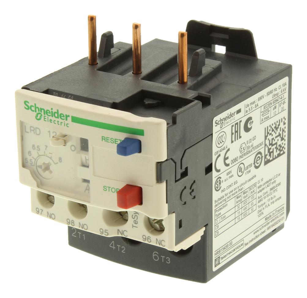 LRD12 RELAY, OVERLOAD, 5.5-8A SCHNEIDER ELECTRIC