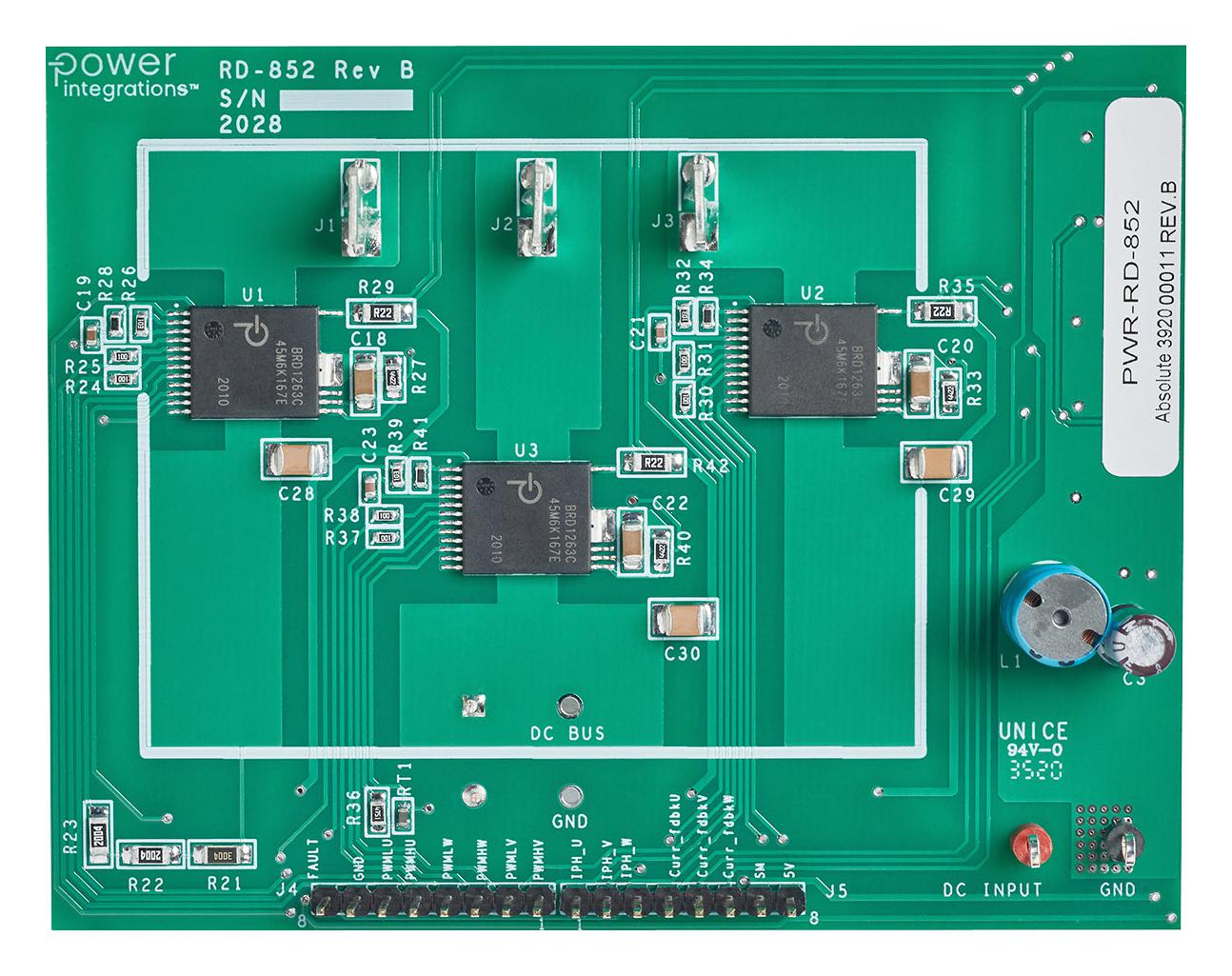 RDK-852 REF DESIGN BOARD, BLDC MOTOR DRIVER POWER INTEGRATIONS