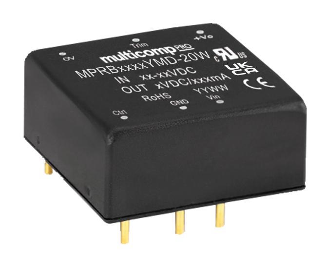 MPRB2412YMD-20W DC-DC CONVERTER, 12V, 1.667A MULTICOMP PRO