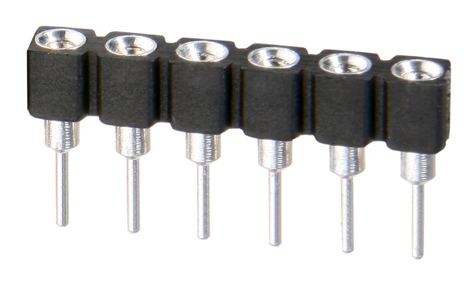 D01-9970642 SIP SOCKET, 6POS, 2.54MM, GOLD, TH HARWIN