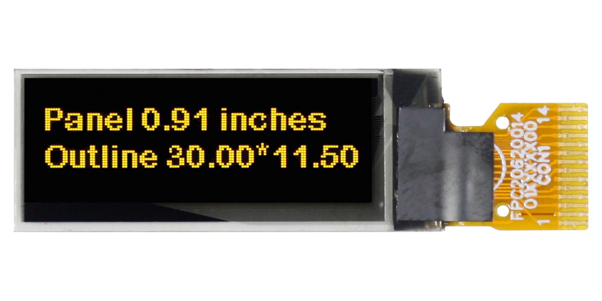 MDOG128032A1V-YI OLED GRAPHIC DISPLAY, COG, 128 X 32P, 3V MIDAS