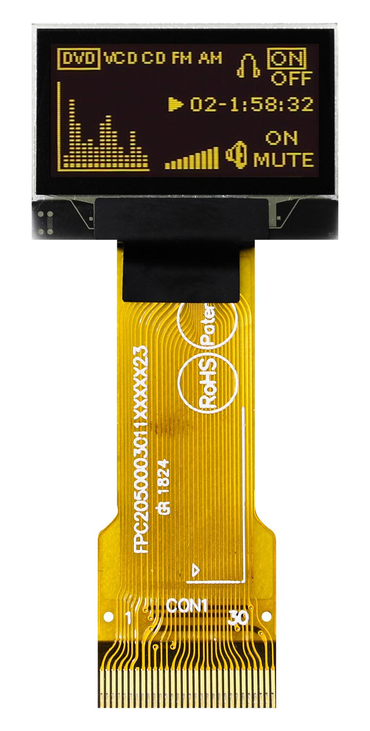 MDOG128064N4V-YM OLED GRAPHIC DISPLAY, COG, 128 X 64P, 3V MIDAS