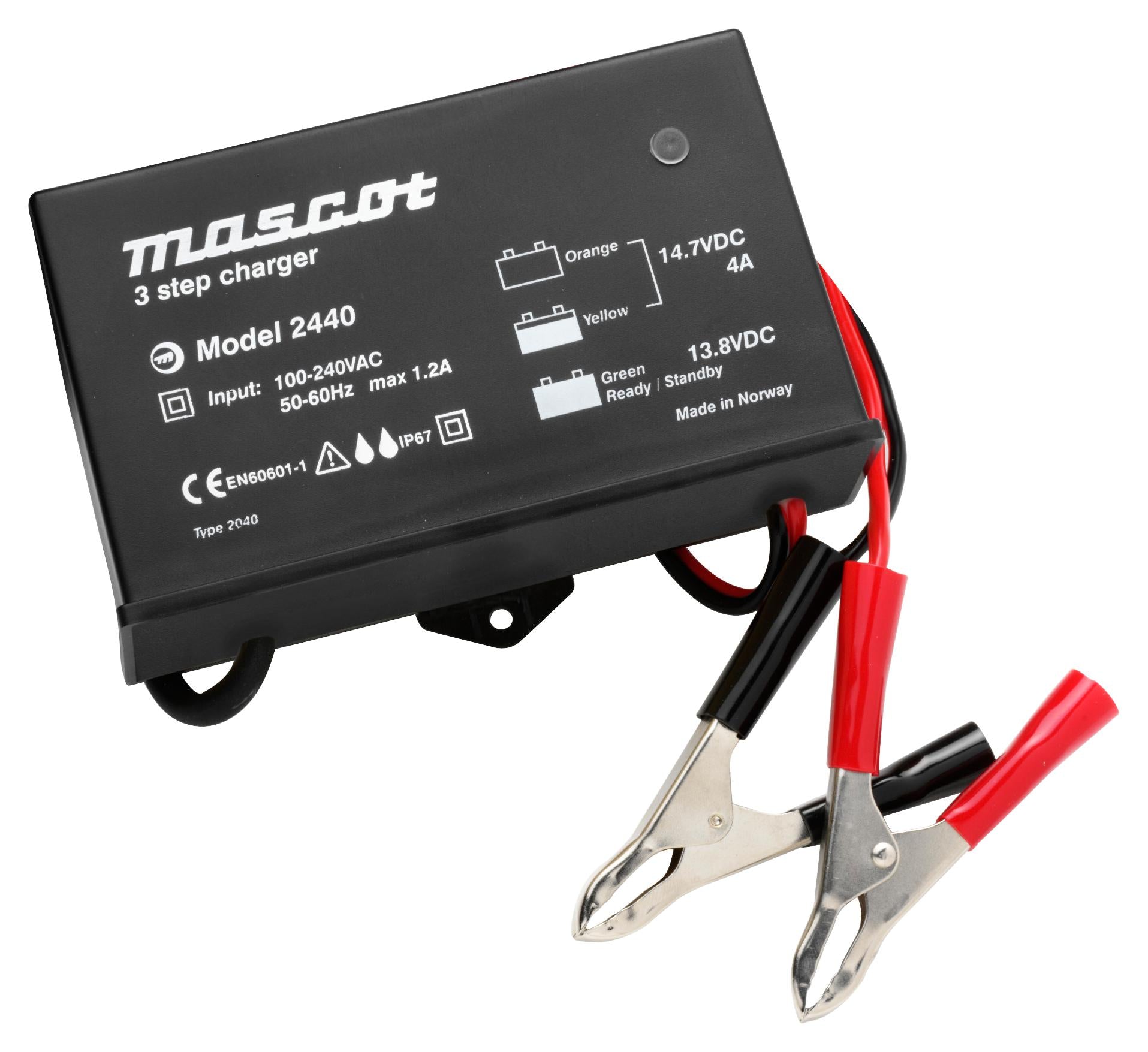 2440000212 BATT CHARGER, LEAD ACID, 12V, 4A, IP67 MASCOT