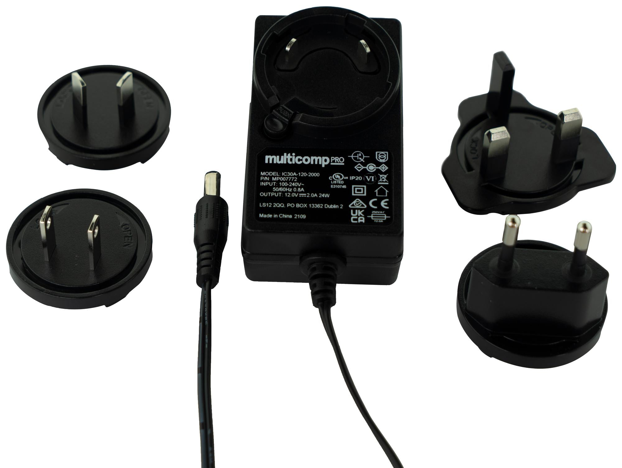 MP007772 ADAPTER, AC-DC, 12V, 2A MULTICOMP PRO