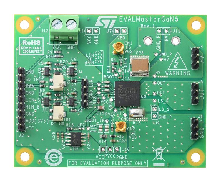 EVALMASTERGAN5 DEMO BOARD, HALF BRIDGE DRIVER STMICROELECTRONICS