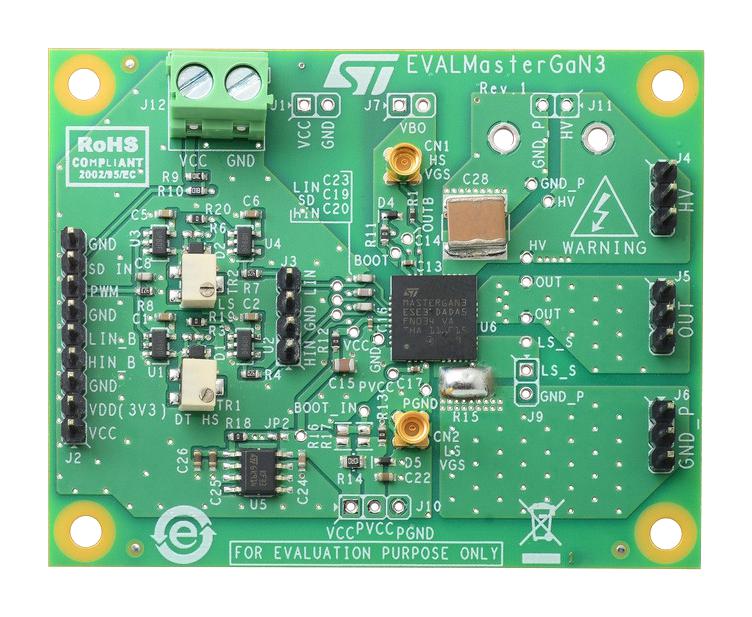 EVALMASTERGAN3 DEMO BOARD, HALF BRIDGE DRIVER STMICROELECTRONICS