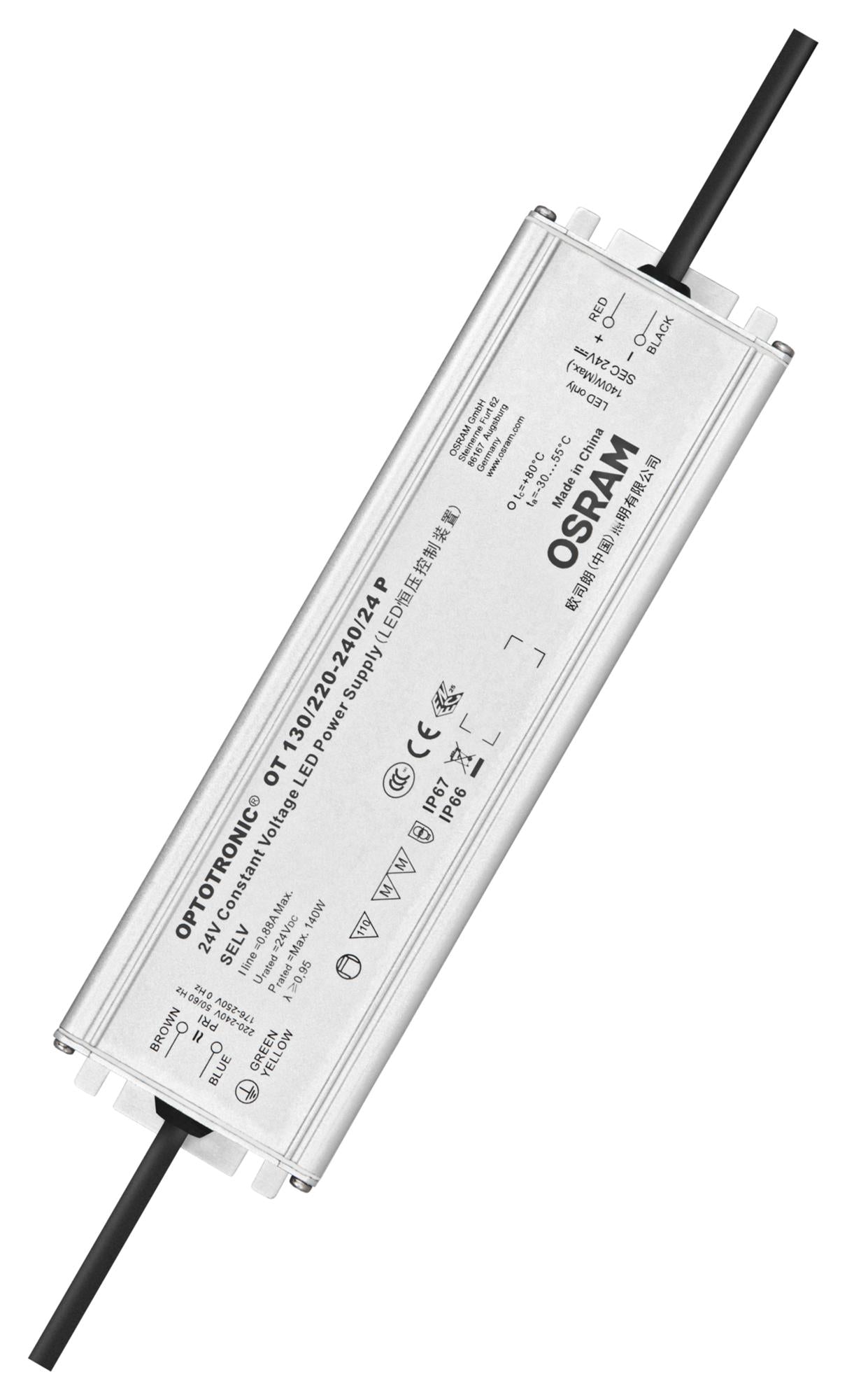 OT-130/220-240/24-P LED DRIVER/PSU, CONSTANT VOLT, 130W OSRAM