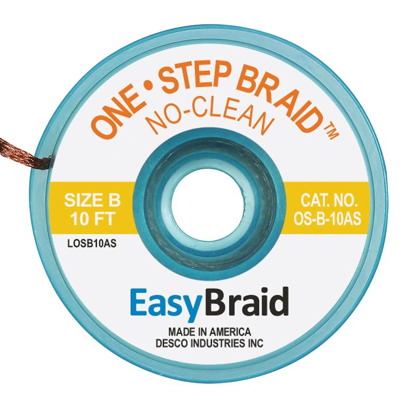 OS-B-10AS DESOLDERING BRAID, 10FT X 0.05" MENDA