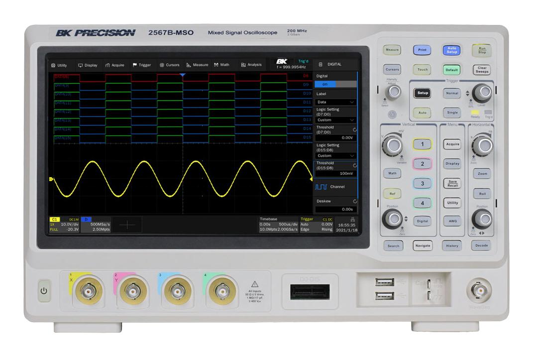 BK2567B-MSO OSCILLOSCOPE, 200MHZ, TFT LCD COLOR B&K PRECISION