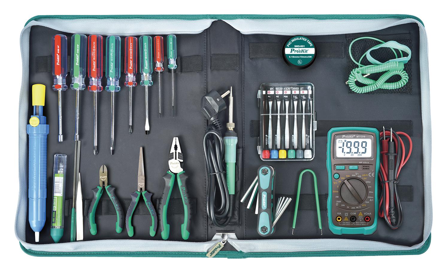 PK-616B ELECTRONIC TOOL KIT, EURO PLUG PROSKIT INDUSTRIES